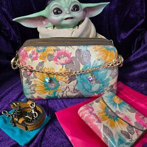 Patricia Nash Chambery First Bloom Floral Crossbody & Matching Wallet